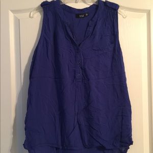a.n.a Sleeveless Half Button Down Top